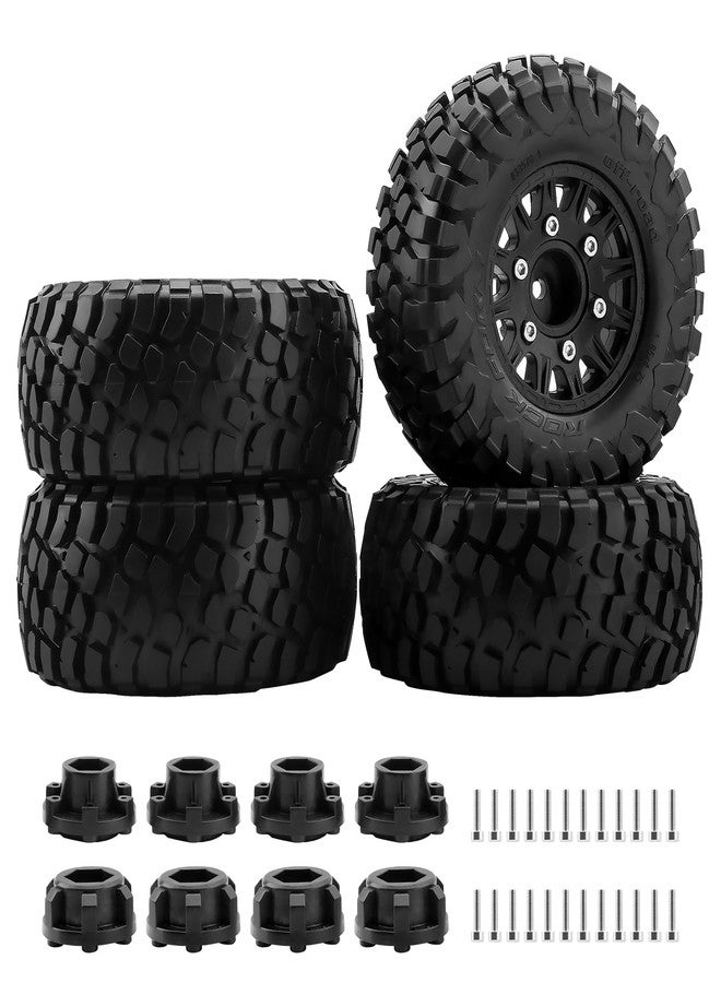 GIXCEL RC Truck Wheels and Tires Set, 12mm 14mm 17mm Hex Replaceable Tires for 1/10 RC Truck Slash 2WD 4x4 Arrma Senton Losi Redcat Upgrades, 4PC - Image 1